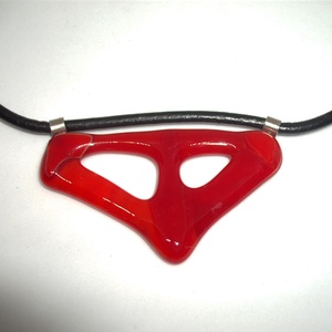 ÜVEGÉKSZER, piros - ékszer - nyaklánc - medálos nyaklánc - Meska.hu