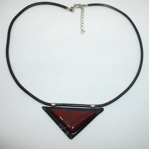 ÜVEGÉKSZER, fekete-bordó, Ékszer, Nyaklánc, Medálos nyaklánc, Ékszerkészítés, Üvegművészet, MESKA