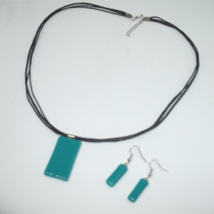 ÜVEGÉKSZER GARNITÚRA, medál fülbevalóval, Ékszer, Ékszerszett, Ékszerkészítés, Üvegművészet, MESKA