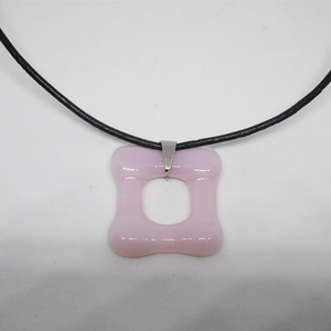 ÜVEGÉKSZER, rózsaszín medál - ékszer - nyaklánc - medálos nyaklánc - Meska.hu
