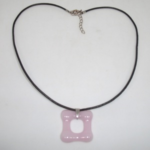 ÜVEGÉKSZER, rózsaszín medál, Ékszer, Nyaklánc, Medálos nyaklánc, Ékszerkészítés, Üvegművészet, MESKA