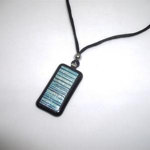 ÜVEGÉKSZER, fekete-türkiz színű medál, Ékszer, Ékszerszett, Ékszerkészítés, Üvegművészet, MESKA