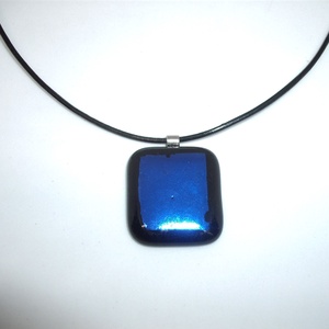 ÜVEGÉKSZER, fekete-kék színű medál, Ékszer, Ékszerszett, Ékszerkészítés, Üvegművészet, MESKA