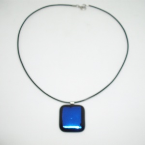 ÜVEGÉKSZER, fekete-kék színű medál - ékszer - ékszerszett - Meska.hu