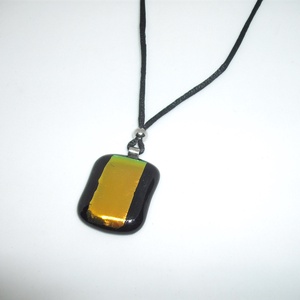 ÜVEGÉKSZER, fekete-arany színű medál, Ékszer, Ékszerszett, Ékszerkészítés, Üvegművészet, MESKA