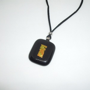 ÜVEGÉKSZER, fekete-arany színű medál, Ékszer, Ékszerszett, Ékszerkészítés, Üvegművészet, MESKA