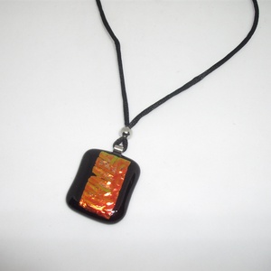 ÜVEGÉKSZER, fekete-arany-piros színű medál, Ékszer, Ékszerszett, Ékszerkészítés, Üvegművészet, MESKA