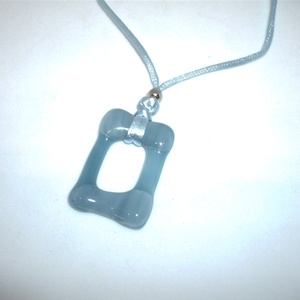 ÜVEGMEDÁL, szürkéskék, Ékszer, Nyaklánc, Medálos nyaklánc, Ékszerkészítés, Üvegművészet, MESKA