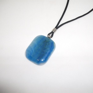 ÜVEGMEDÁL, kék-zöld, Ékszer, Nyaklánc, Medálos nyaklánc, Ékszerkészítés, Üvegművészet, MESKA