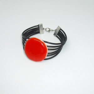 Üveg karkötő - ékszer - karkötő - karkötő medállal - Meska.hu