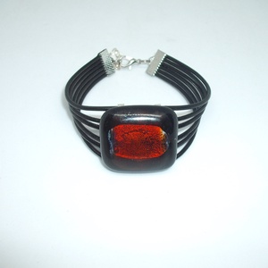 Üveg karkötő, Ékszer, Karkötő, Karkötő medállal, Ékszerkészítés, Üvegművészet, MESKA