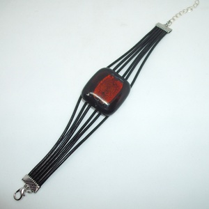 Üveg karkötő - ékszer - karkötő - karkötő medállal - Meska.hu