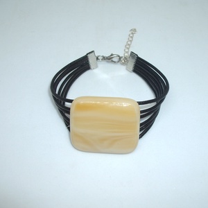 Üveg karkötő, Ékszer, Karkötő, Karkötő medállal, Ékszerkészítés, Üvegművészet, MESKA