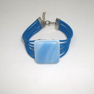 Üveg karkötő, Ékszer, Karkötő, Karkötő medállal, Ékszerkészítés, Üvegművészet, MESKA