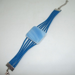 Üveg karkötő - ékszer - karkötő - karkötő medállal - Meska.hu