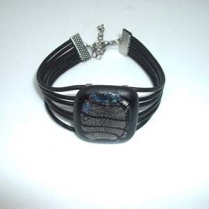 Üveg karkötő, Ékszer, Karkötő, Karkötő medállal, Ékszerkészítés, Üvegművészet, MESKA