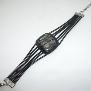 Üveg karkötő - ékszer - karkötő - karkötő medállal - Meska.hu