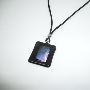 ÜVEGÉKSZER, fekete-kékes-lilás színű medál - Meska.hu