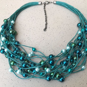 L3059  Teal Hues nyaklánc - 30% AKCIÓ - ékszer - nyaklánc - bogyós nyaklánc - Meska.hu