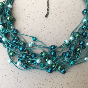 L3059  Teal Hues nyaklánc - 30% AKCIÓ - ékszer - nyaklánc - bogyós nyaklánc - Meska.hu