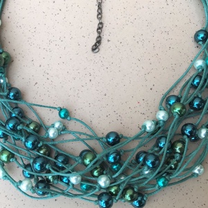 L3059  Teal Hues nyaklánc - 30% AKCIÓ - ékszer - nyaklánc - bogyós nyaklánc - Meska.hu