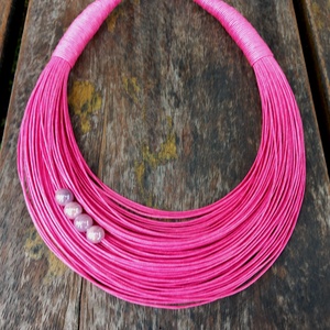 L3239 Think Pink pamut nyaklánc - 30% AKCIÓ - Meska.hu