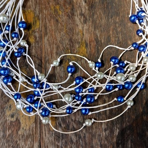 L3246  Navy Blue nyalánc - 30% AKCIÓ - ékszer - nyaklánc - gyöngyös nyaklánc - Meska.hu