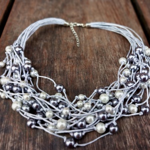 L3247 Grey Elegance nyaklánc - 30% AKCIÓ  - Meska.hu