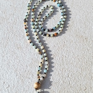 Amazonit, mala stílusú nyaklánc - ékszer - nyaklánc - hosszú nyaklánc - Meska.hu