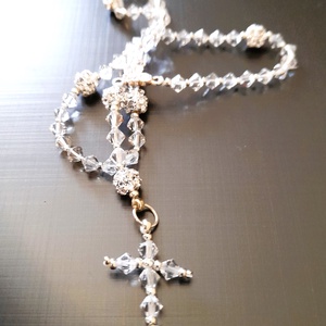Swarovski gyöngyökkel készült, öttizedes rózsafüzér. - otthon & életmód - vallás - lánc & füzér - Meska.hu