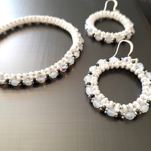 Fesztivál karkötő - fülbevaló szett - ékszer - ékszerszett - Meska.hu