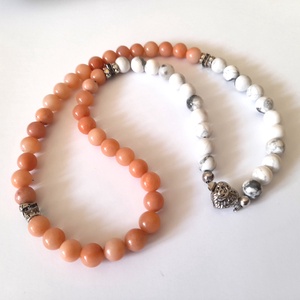 Howlit - Pink Aventurin ásvány nyaklánc / Görög stílusú nyaklánc - ékszer - nyaklánc - gyöngyös nyaklánc - Meska.hu