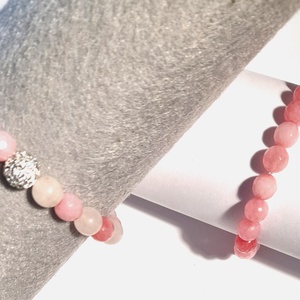  Női erő karkötő szett / Rózsakvarc - Pink Jade páros kakötő  - ékszer - karkötő - gyöngyös karkötő - Meska.hu