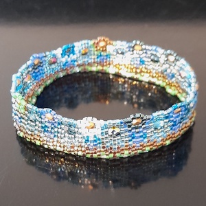 Korfu 2 - peyote karkötő , Ékszer, Karkötő, Karperec, Gyöngyfűzés, gyöngyhímzés, MESKA