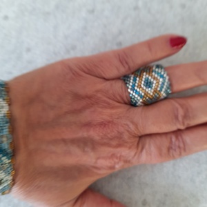 Korfu gyűrű - ékszer - gyűrű - gyöngyös gyűrű - Meska.hu