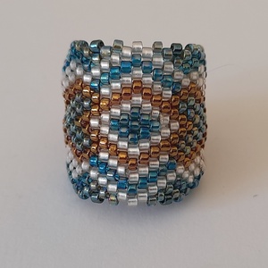 Korfu gyűrű, Ékszer, Gyűrű, Gyöngyös gyűrű, Gyöngyfűzés, gyöngyhímzés, MESKA