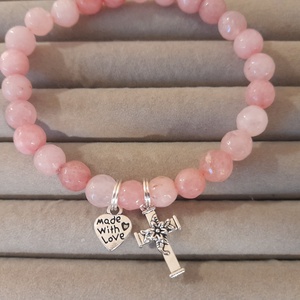 Pink Jade rózsafüzér karkötő - otthon & életmód - vallás - lánc & füzér - Meska.hu