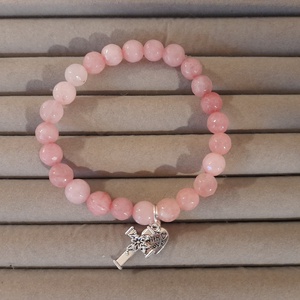 Pink Jade rózsafüzér karkötő 2 - otthon & életmód - vallás - lánc & füzér - Meska.hu