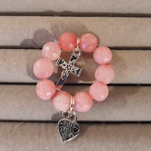 Egy tizedes rózsafüzér vagy kulcstartó - fehér Jade - Meska.hu