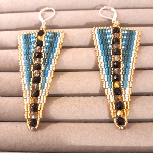 Heliks - peyot / gyöngyfűzött fülbevaló, Ékszer, Fülbevaló, Lógó csepp fülbevaló, Gyöngyfűzés, gyöngyhímzés, Ékszerkészítés, MESKA