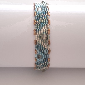 Korfu 3 - peyote karkötő, Ékszer, Karkötő, Gyöngyös karkötő, Gyöngyfűzés, gyöngyhímzés, MESKA