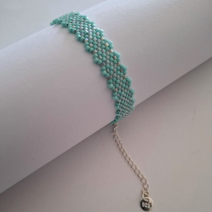 Virágok  1 - peyote karkötő, Ékszer, Karkötő, Lánc karkötő, Ékszerkészítés, Gyöngyfűzés, gyöngyhímzés, MESKA