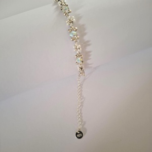 Gyöngyfűzött virág szett - swarovski gyöngyökkel - ékszer - karkötő - gyöngyös karkötő - Meska.hu