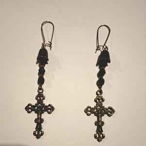 Rózsafüzér fülbevaló - ékszer - fülbevaló - lógó fülbevaló - Meska.hu