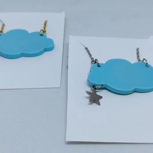 3D felhő medál csillaggal, Esküvő, Ékszer, Nyaklánc, Ékszerkészítés, MESKA