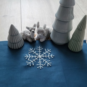 Hímzett karácsonyi hópihés dísz szalvéta - karácsony - adventi díszek - adventi asztaldísz - Meska.hu