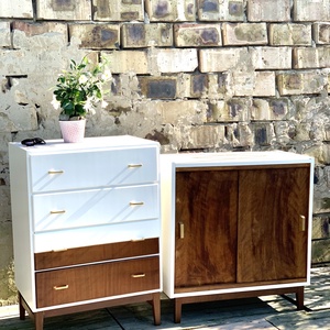 Festett retro 4 fiókos komód -  - Meska.hu