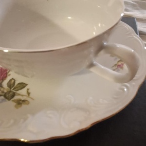 Porcelán levescsészés vintage képkeretes ajándékdoboz - otthon & életmód - papír, írószer - ajándékozás kellékei - ajándékzsák, csomagolás - Meska.hu