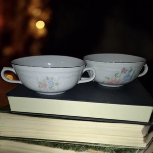 Porcelán levescsészés vintage képkeretes ajándékdoboz - otthon & életmód - papír, írószer - ajándékozás kellékei - ajándékzsák, csomagolás - Meska.hu