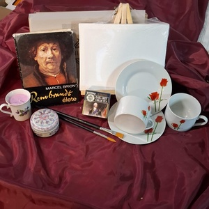 Művész ajándékcsomag porcelánnal, teás, csésze szettes ajándékdoboz, Otthon & Életmód, Papír, írószer, Ajándékozás kellékei, Ajándékzsák, csomagolás, Fotó, grafika, rajz, illusztráció, MESKA